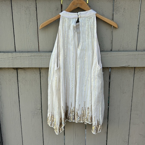 NWT Ranna Gill Anthropologie Elegant Beaded Tank Top Sequins Sz Large - Picture 7 of 9